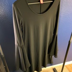 Black sheer bellsleeve Catherine Malandrino Dress